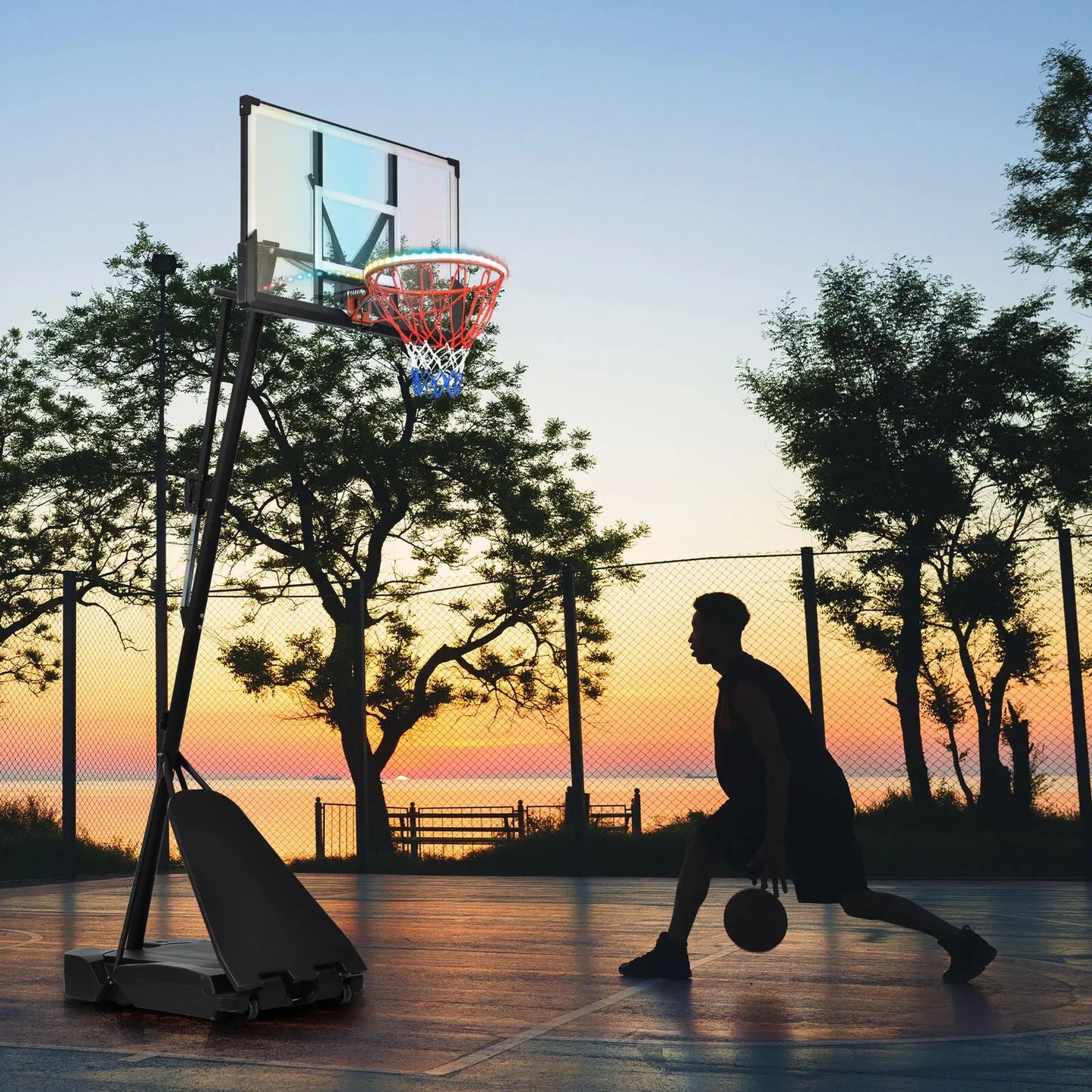 8-10 FT Portable Adjustable Basketball Hoop for Kid Youth Adult Outdoor /Indoor - WWC.OUTDOOR