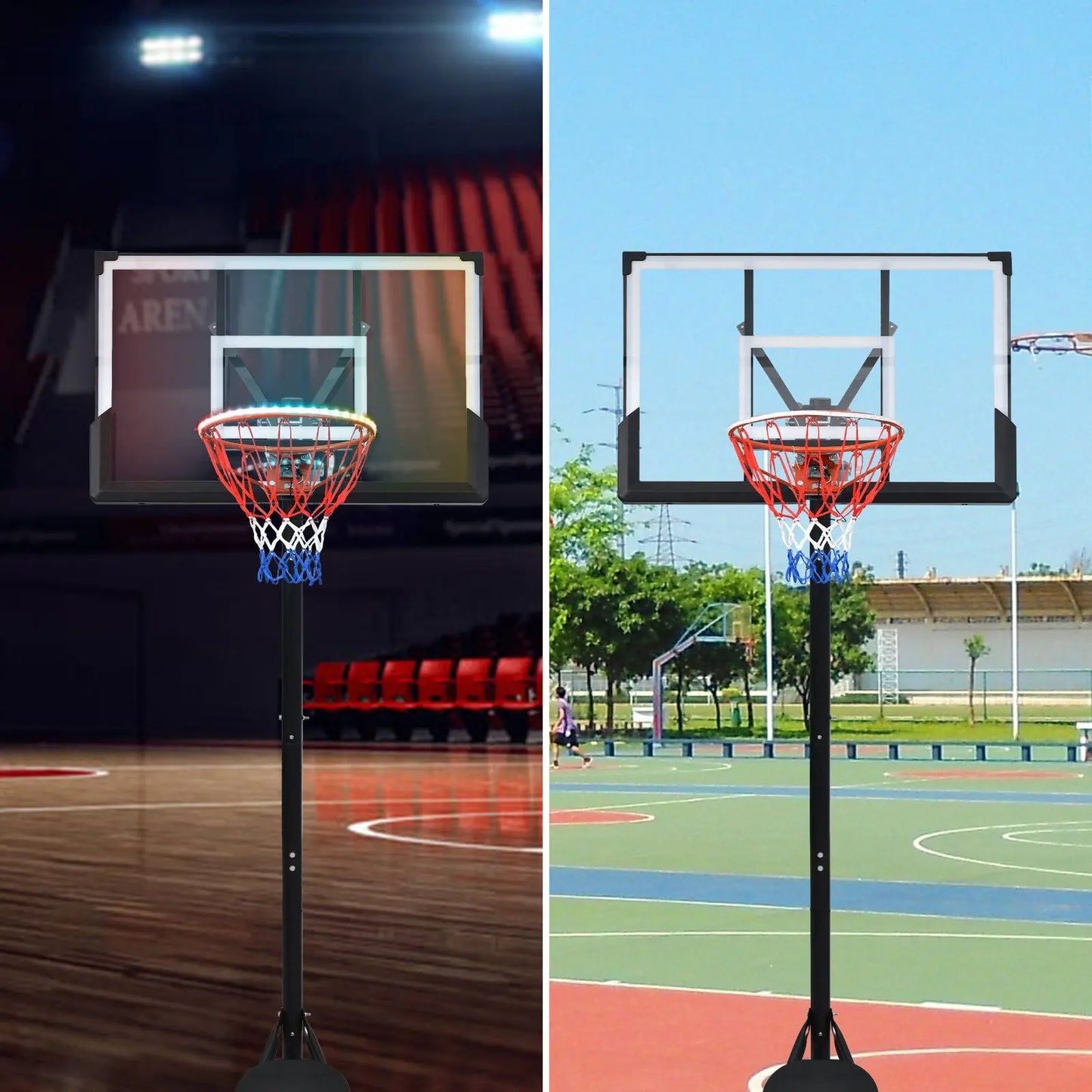 8-10 FT Portable Adjustable Basketball Hoop for Kid Youth Adult Outdoor /Indoor - WWC.OUTDOOR