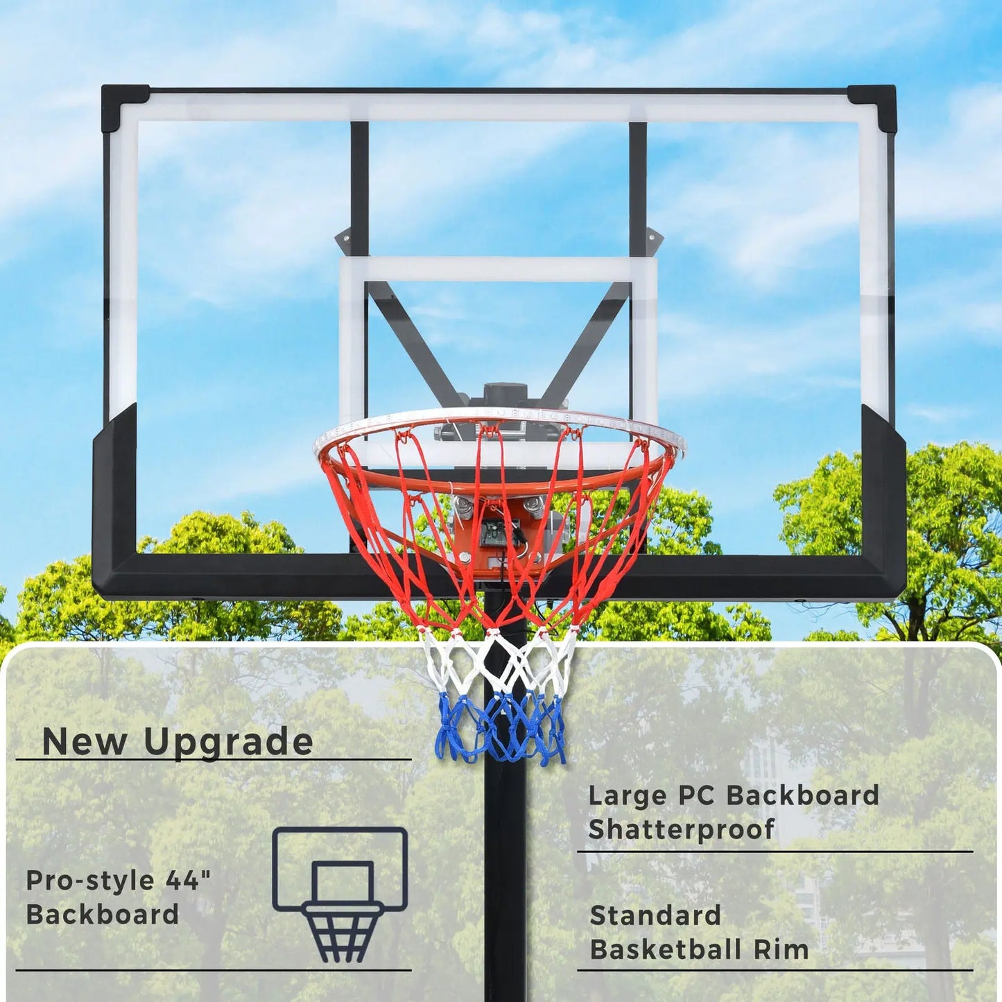 8-10 FT Portable Adjustable Basketball Hoop for Kid Youth Adult Outdoor /Indoor - WWC.OUTDOOR