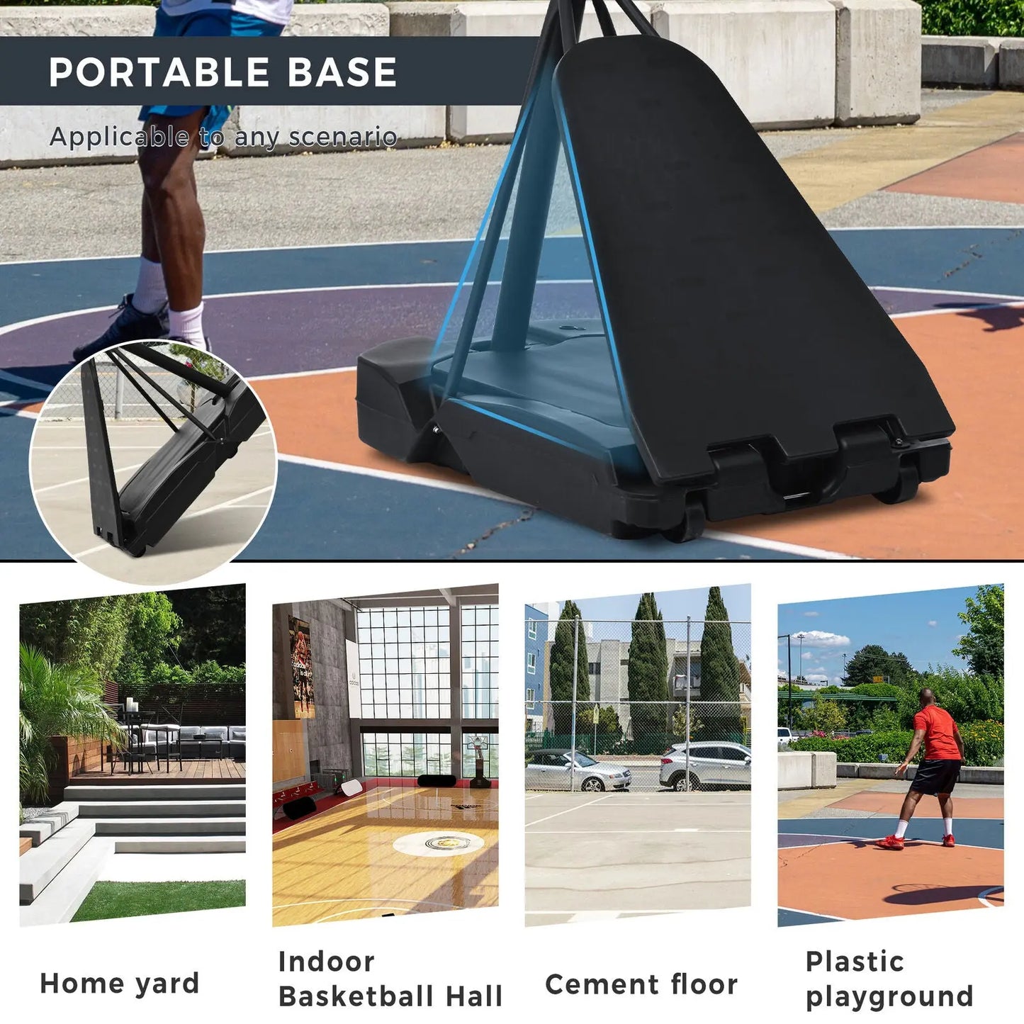 8-10 FT Portable Adjustable Basketball Hoop for Kid Youth Adult Outdoor /Indoor - WWC.OUTDOOR