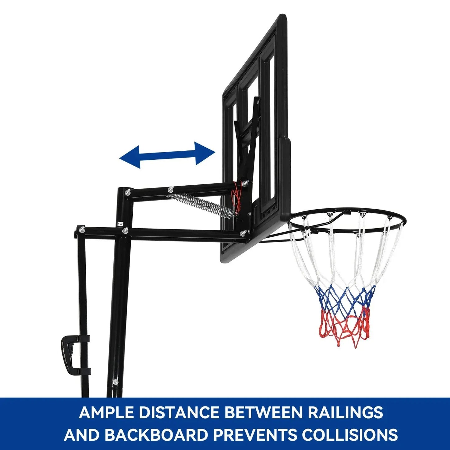Portable Basketball Hoop System 8-10 FT Adjustable w/Weight Bag Wheels Outdoor - DWVO